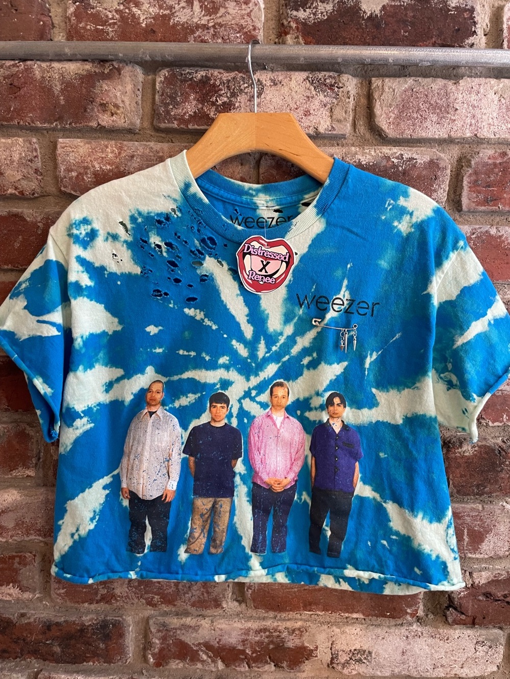 Weezer Bleach Dye Crop Tee